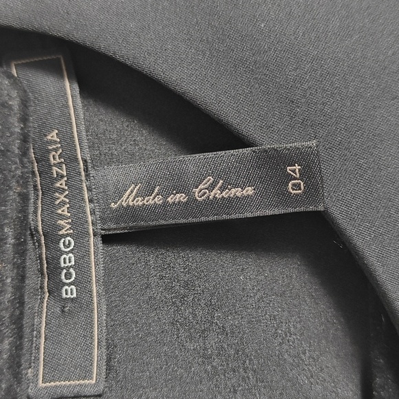 BCBG MAXAZRIA Black Ruffle Mesh Tiered Sleeveless Party Dress Size 4 - Picture 2 of 16